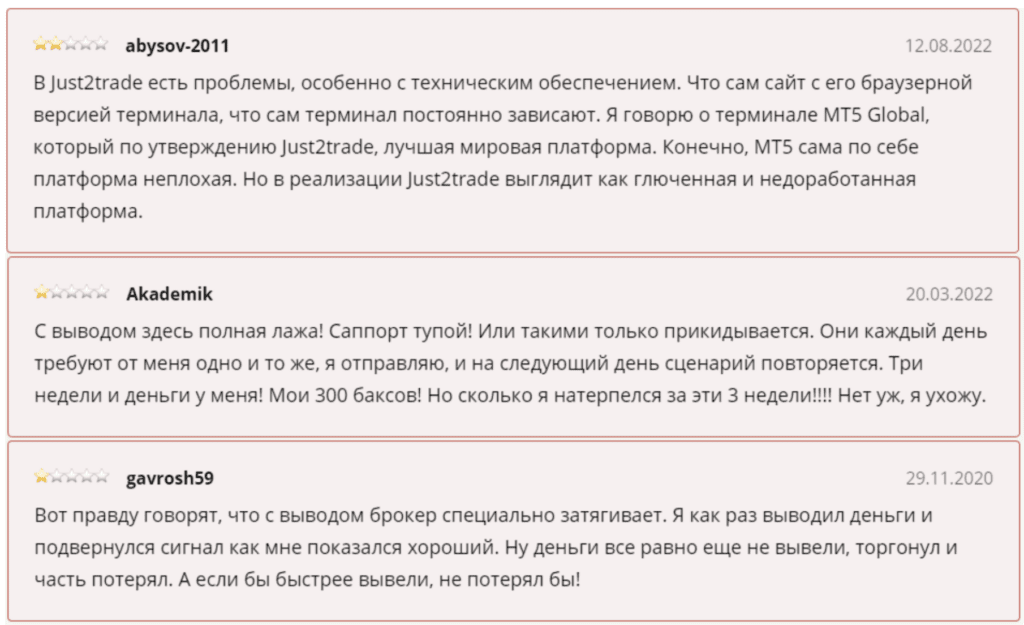 Just2Trade мошенники